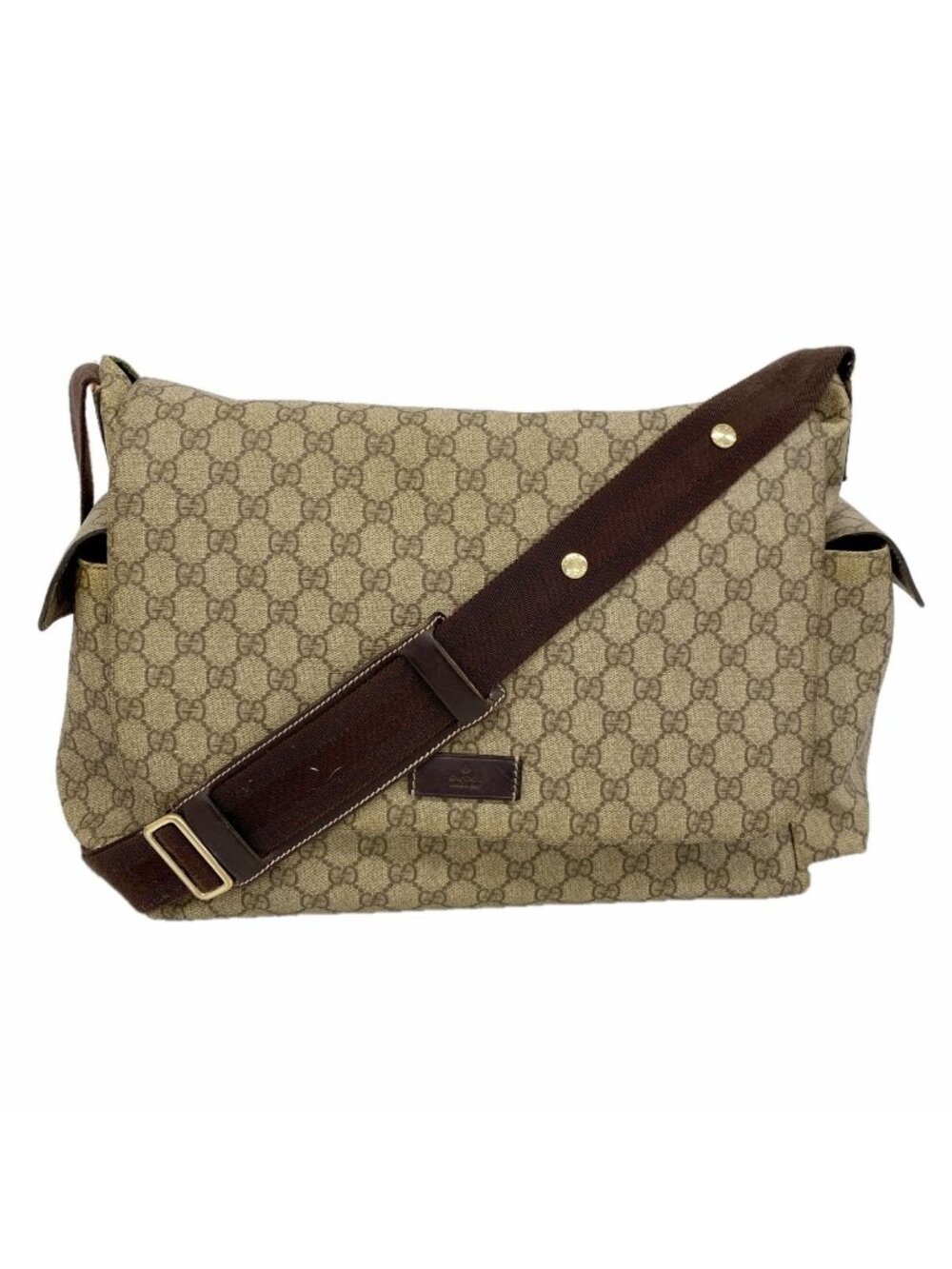 Gucci Shoulder Bag GG Supreme Brown Gold